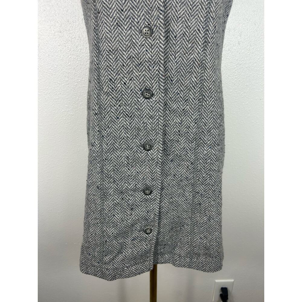 Abercrombie & Fitch Vintage Wool Blend Button up Sleeveless Dress Gray Sz XS - Picture 3 of 6